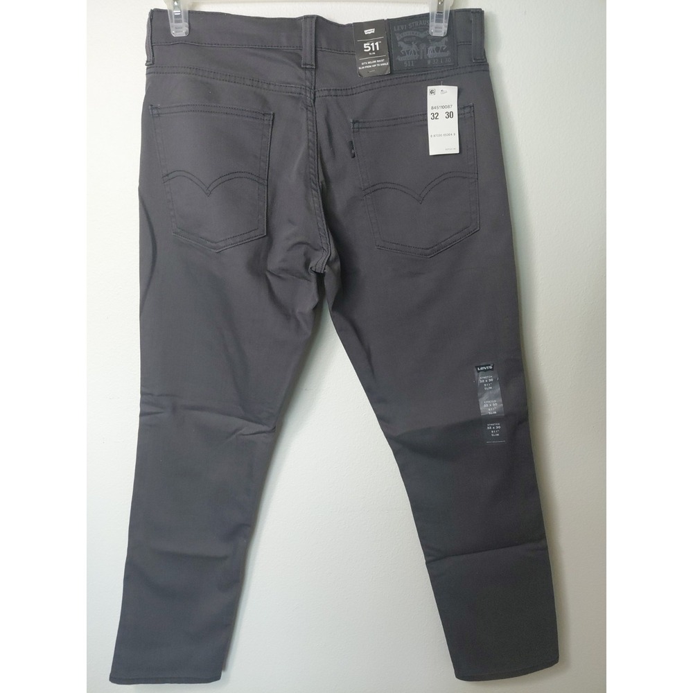 Levi Strauss 511 Mens Gray Slim Fit Jeans Denim‎ W32 L30 Stretch Denim Summer